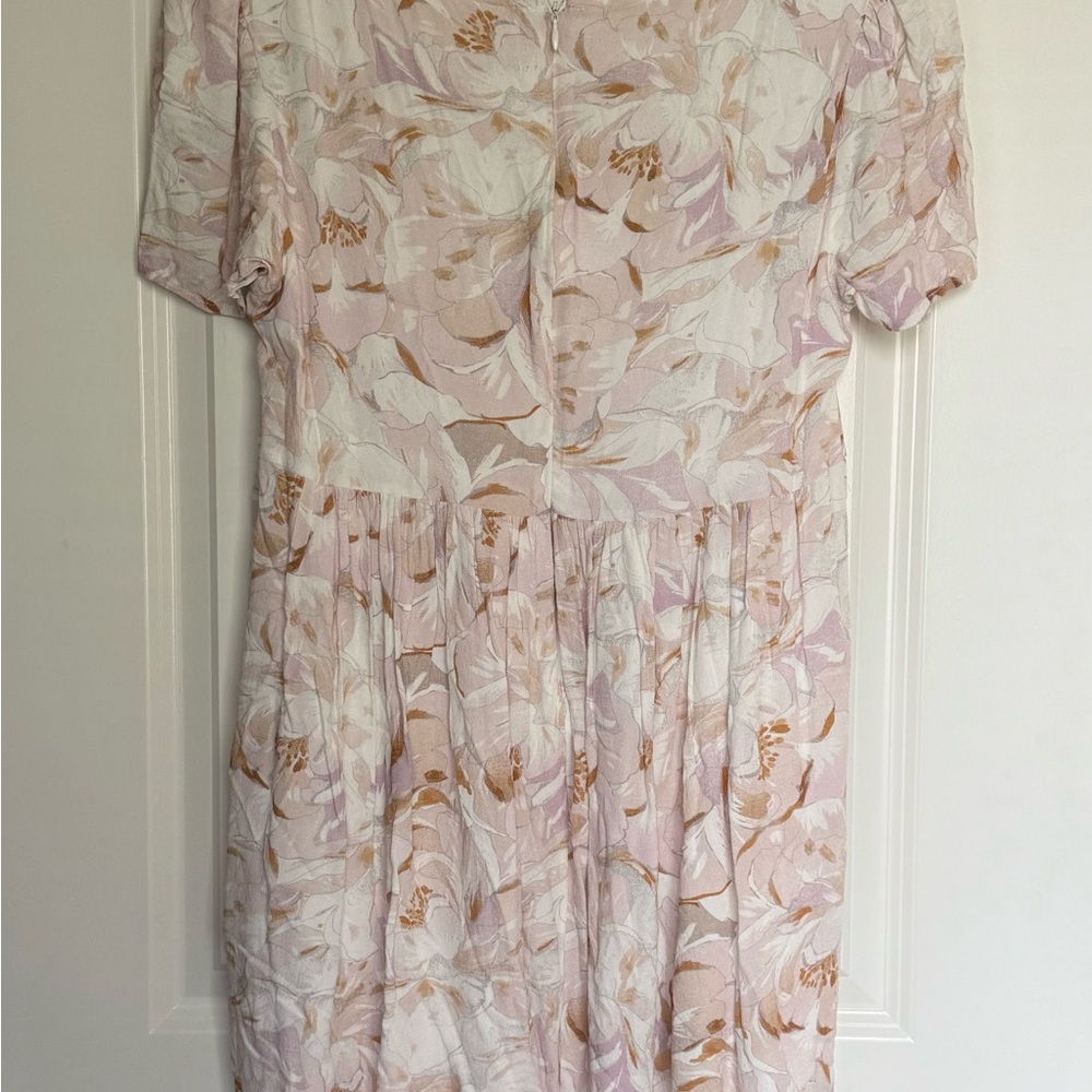 Saltwater Luxe Short Sleeve Petal Blooms Print Cam Mini Dress Womens Size Large - Picture 6 of 7